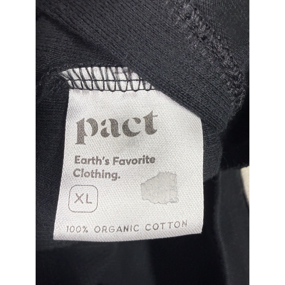 Pact Daily Twill Women's Pants Large Wide Leg Black 100% Organic Cotton Soft - Picture 4 of 9